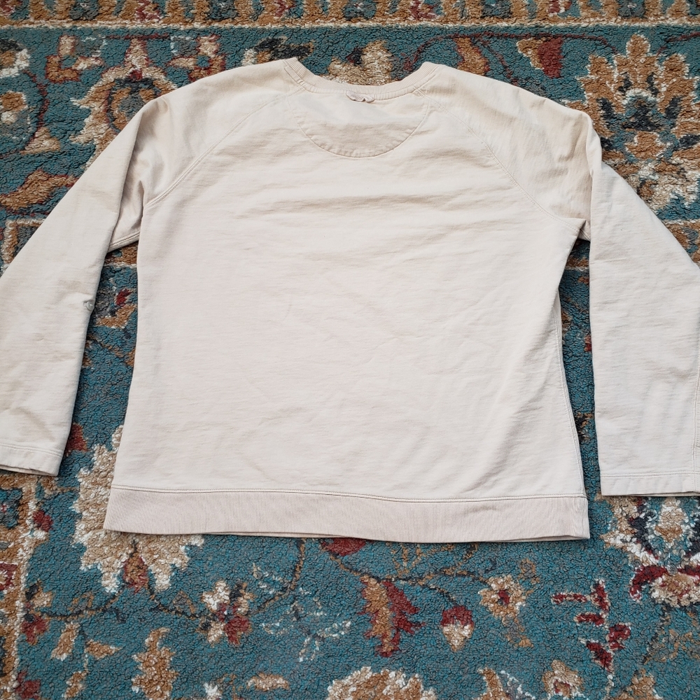 Land's End 100% Cotton Crewneck Tan Women's L - Picture 3 of 5